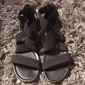 Shi Black Bound Elastic Sandal
